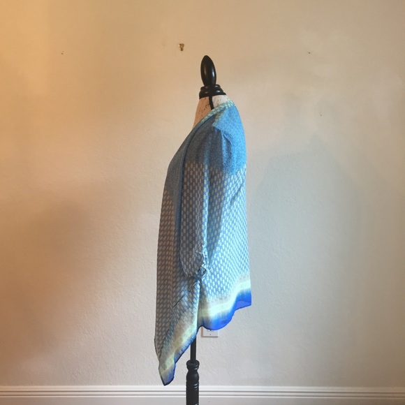 Chico’s 2 polyester cardigan blue gray 3/4 sleeve - Picture 4 of 6